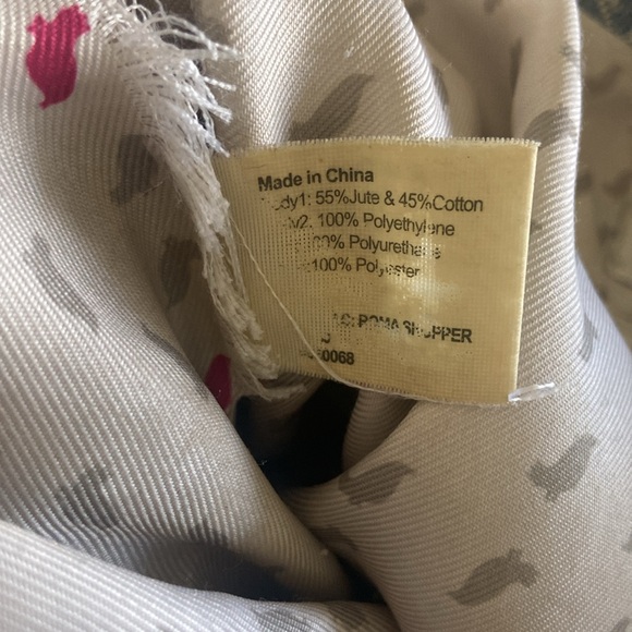 Sak Roots jute beige grey blue boho satchel bag double handle - Picture 12 of 16